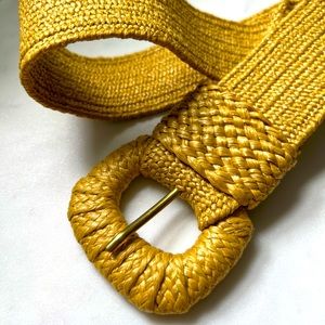 Anthropologie Raffia Stretch Belt